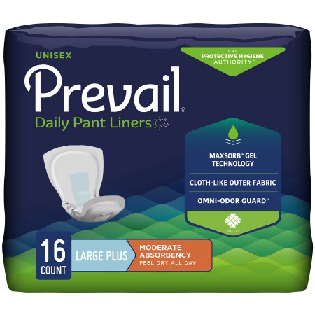 Prevail® Bladder Control Pad Daily Pant Liners 28 Inch Length Moderate Absorbency Polymer Core Large