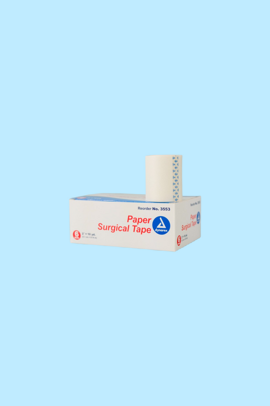 DYNAREX PAPER SURGICAL POURUS TAPE 2″ X 10″ YARD WHITE NON STERILE ( 6/BX )