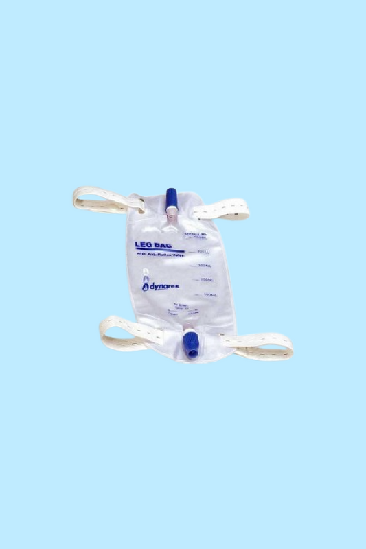 DYNAREX STERILE URINARY LEG BAG 600 ML. WITH VALVE MEDIUM