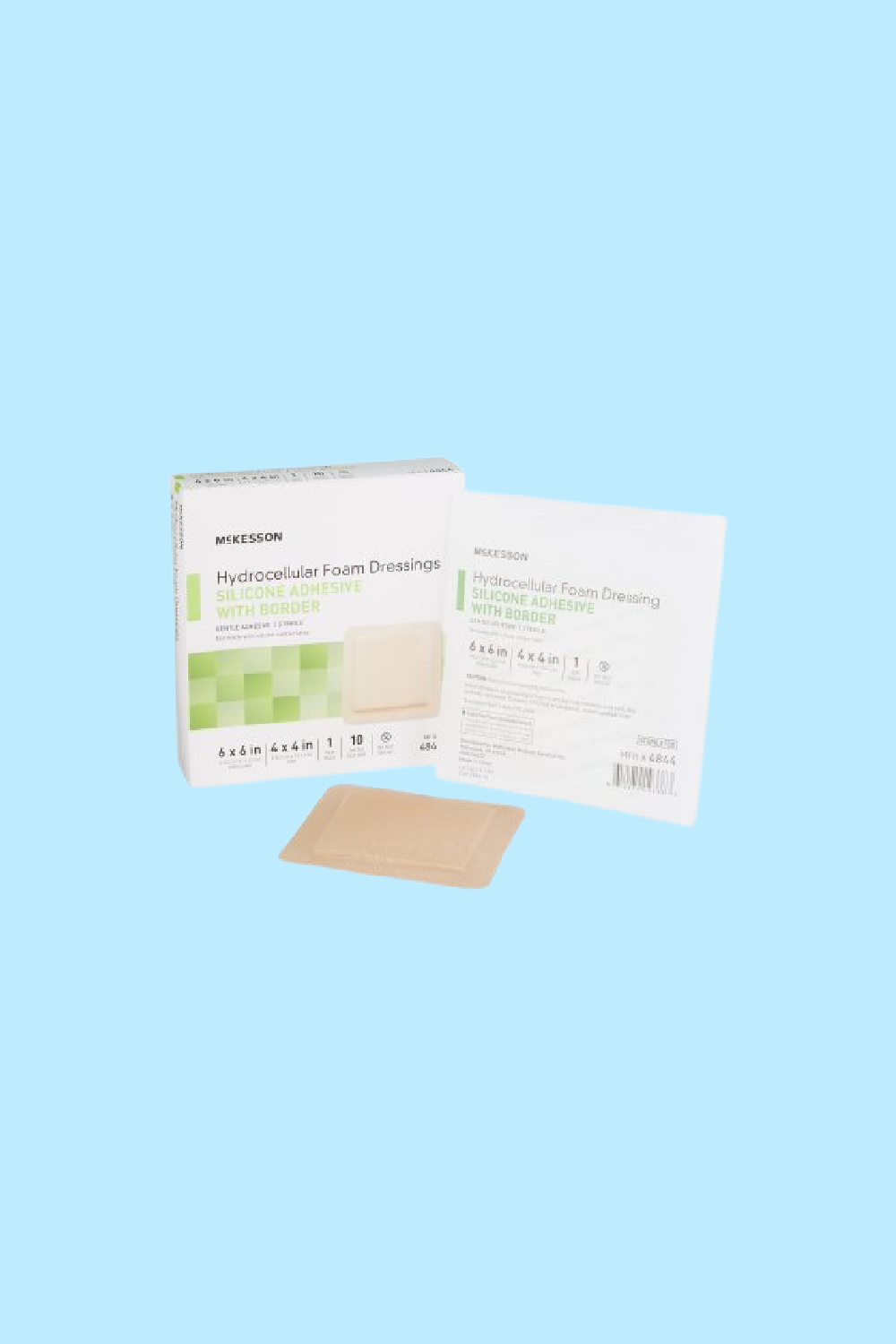 MCKESSON SILICONE FOAM DRESSING 6 X 6 INCH SQUARE SILICONE ADHESIVE WI ...