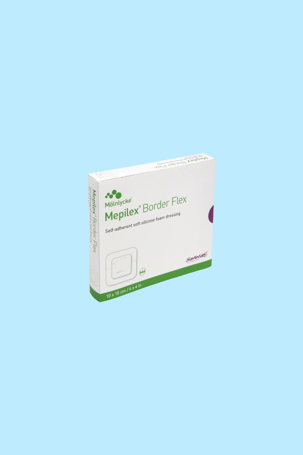 MEPILEX® SILICONE FOAM DRESSING BORDER FLEX 4 X 4 INCH SQUARE ADHESIVE WITH BORDER STERILE