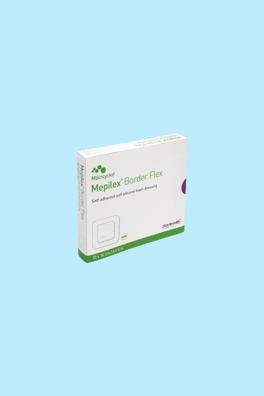 MEPILEX® SILICONE FOAM DRESSING BORDER FLEX 4 X 4 INCH SQUARE ADHESIVE WITH BORDER STERILE