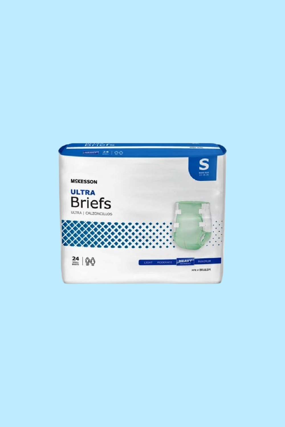 BRIEF MCKESSON ULTRA SMALL 22-36″DISPOSABLE HEAVY DUTY ABSORBENCY