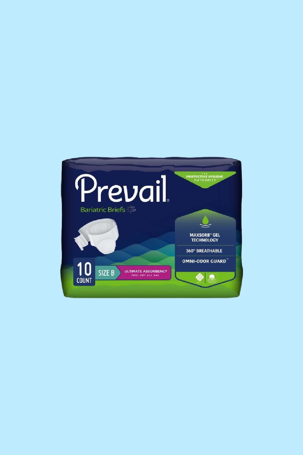 BRIEF PREVAIL® BARIATRIC SIZE B 73"-100" DISPOSABLE HEAVY ABSORBENCY ...