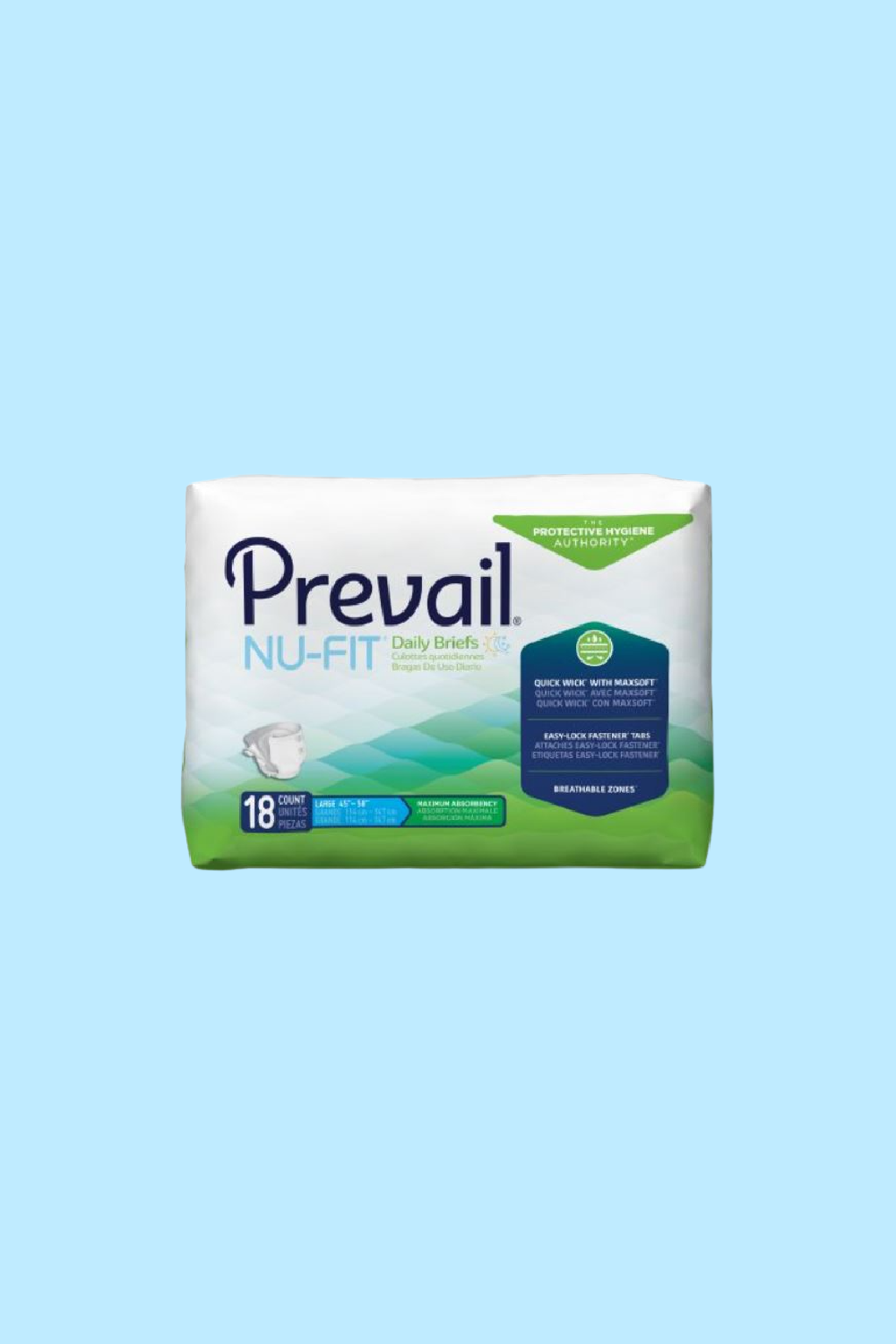 BRIEF PREVAIL® NU-FIT® LARGE DISPOSABLE HEAVY ABSORBENCY