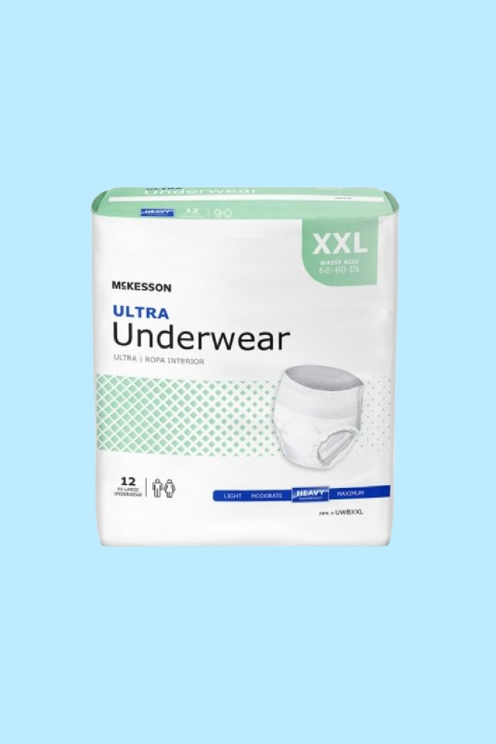 MCKESSON UNDERWEAR ULTRA PULL ON WITH TEAR AWAY SEAMS 2X-LARGE 68-80″ HEAVY ABSORBENCY