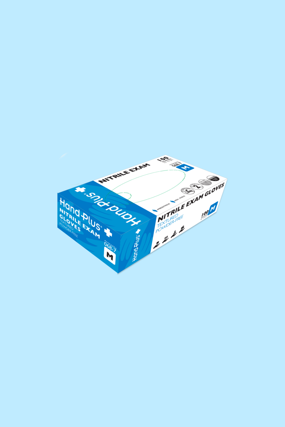 HANDPLUS® NITRILE PF EXAM GLOVES – MEDIUM