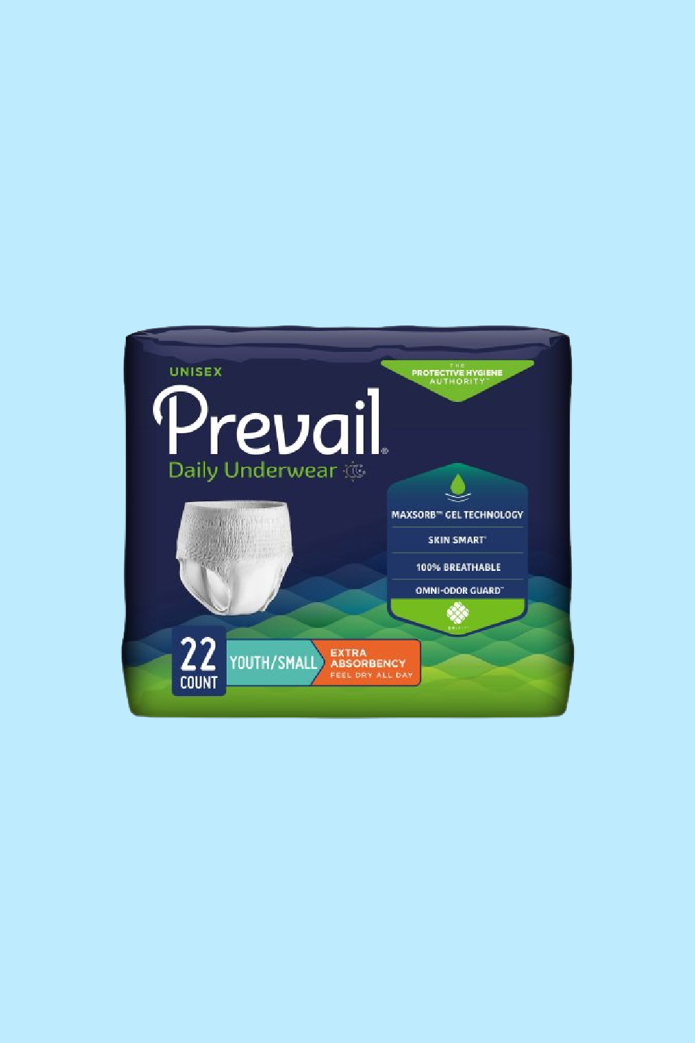 PREVAIL® YOUTH DAILY UNDERWEAR PULL ON WITH TEAR AWAY SEAMS SMALL DISPOSABLE MODERATE ABSORBENCY